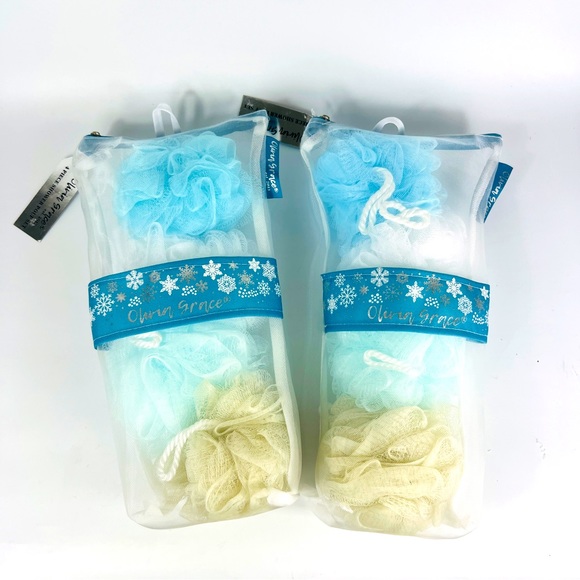 Set of 2 Four Pack Mesh Bath Pouf Ball Shower Scrubber NWT - Picture 1 of 4